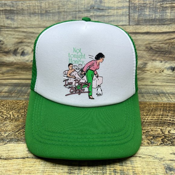 Not Tonight Honey Bingo Unisex Trucker Hat Green Snapback Marriage Funny Cap - Picture 2 of 8